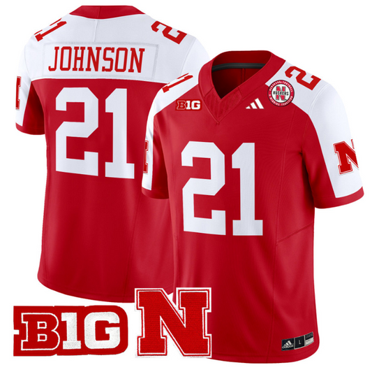 Emmett Johnson Jersey #21 Nebraska Cornhuskers Vapor Limited Football Scarlet Alternate
