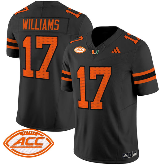 Emory Williams Jersey #17 Miami Hurricanes 2025 Limited Stitched Black
