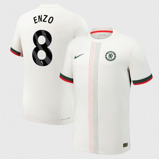 Enzo Fernandez 8 Chelsea 2025-26 Away Jersey – White