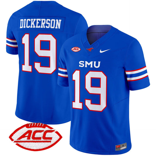 Eric Dickerson Jersey #19 SMU Mustangs 2025 Vapor Limited Stitched Blue