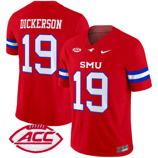 Eric Dickerson Jersey #19 SMU Mustangs 2025 Vapor Limited Stitched Red