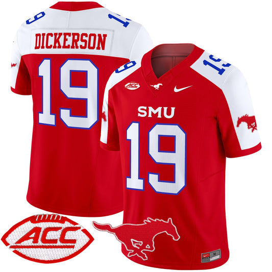 Eric Dickerson Jersey #19 SMU Mustangs 2025 Vapor Limited Stitched Red Alter