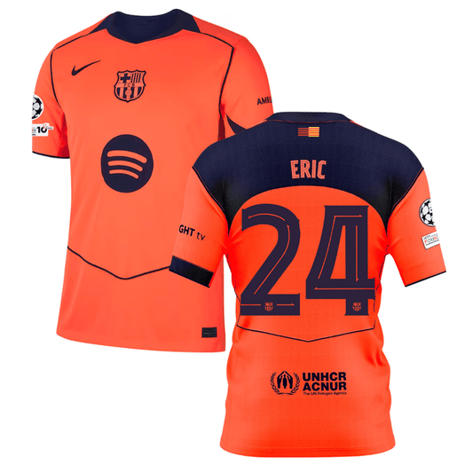 Eric García 24 Barcelona 2025-26 Third Match Jersey – Orange
