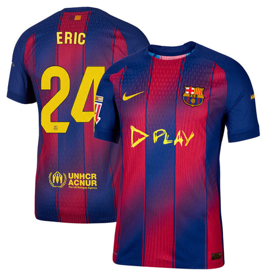 Eric Garcia #24 FC Barcelona x Ed Sheeran 2025-26 Home Match Jersey – Red blue