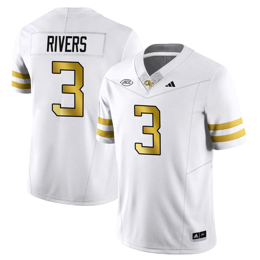 Eric  Rivers Jersey #3 Georgia Tech Football 2025 Limited Stitched White