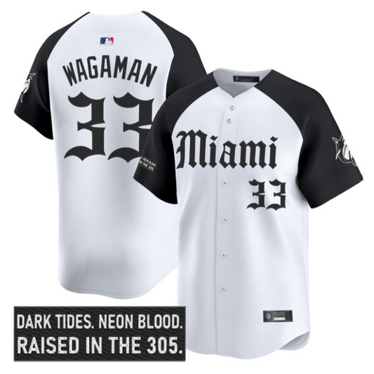 Eric Wagaman Jersey #33 Miami Marlins Gothic Vice Edition Stitched