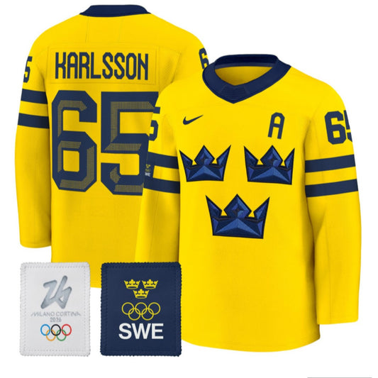 Erik Karlsson Jersey #65 Sweden Olympic 2026 Premium All Stitched