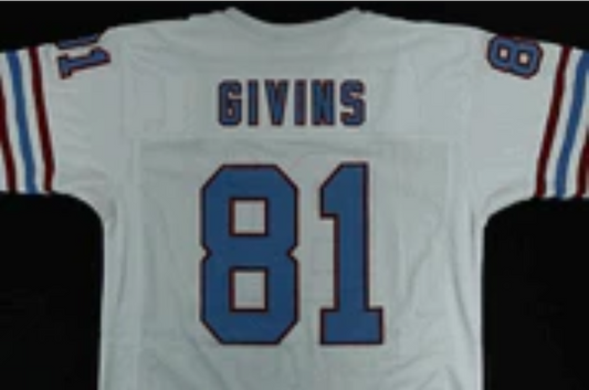 Ernest Givins Jersey Houston Oilers Custom Throwback Football White