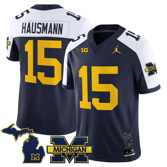Ernest Hausmann Jersey #15 Michigan Wolverines 2025 Stitched Navy Alternate