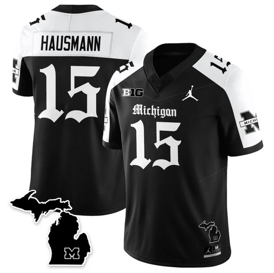 Ernest Hausmann Jersey #15 Michigan Wolverines Gothic Vapor Stitched