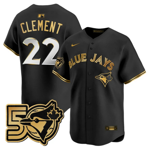 Ernie Clement Jersey #22 Toronto Blue Jays 50 Seasons Patch Stitched