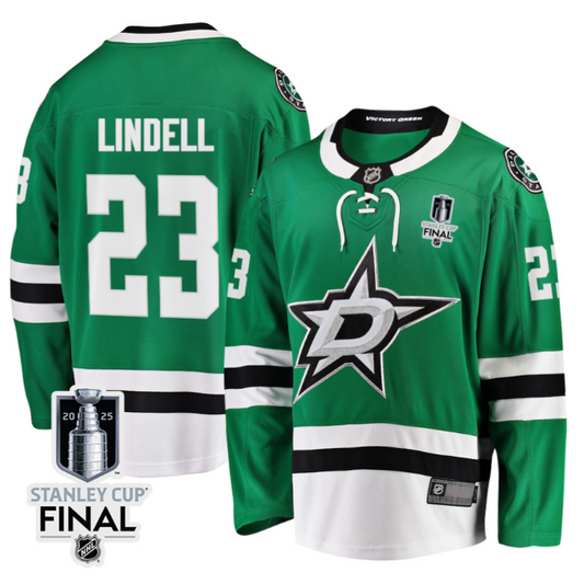 Esa Lindell 23 Dallas Stars 2025 STANLEY CUP Final Patch Home Men Jersey Black