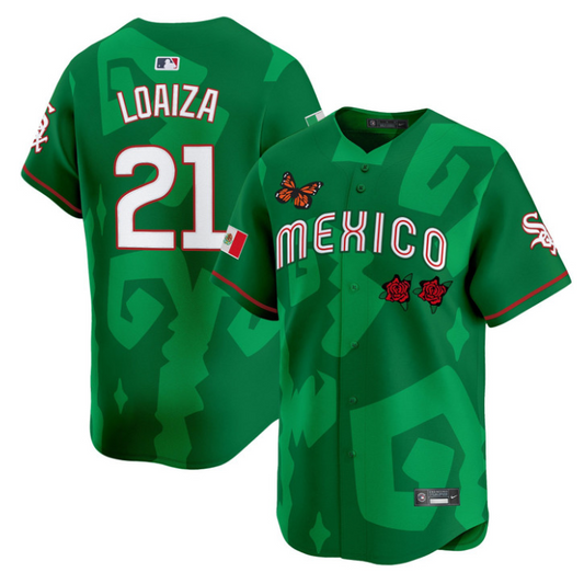 Esteban Loaiza Jersey #21 Mexican Heritage 2025 Sentrock Vapor Limited Stitched Green