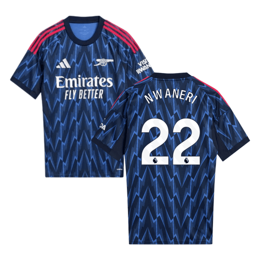 Ethan Nwaneri #22 Arsenal 2025-26 Away Men Jersey – Blue