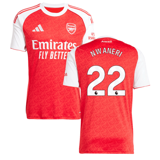 Ethan Nwaneri #22 Arsenal 2025-26 Home Jersey – Red