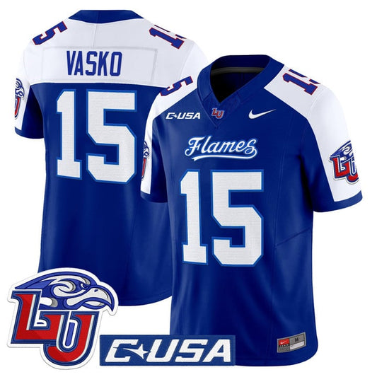 Ethan Vasko Jersey #15 Liberty Flames 2025 Limited Stitched Navy Alter