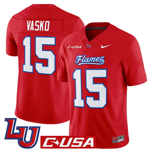 Ethan Vasko Jersey #15 Liberty Flames 2025 Limited Stitched Red