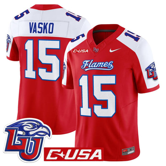 Ethan Vasko Jersey #15 Liberty Flames 2025 Limited Stitched Red Alter