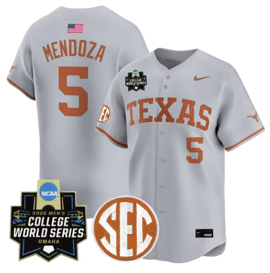 Ethan Mendoza Jersey #5 Texas Longhorns 2026 World Series Vapor Stitched