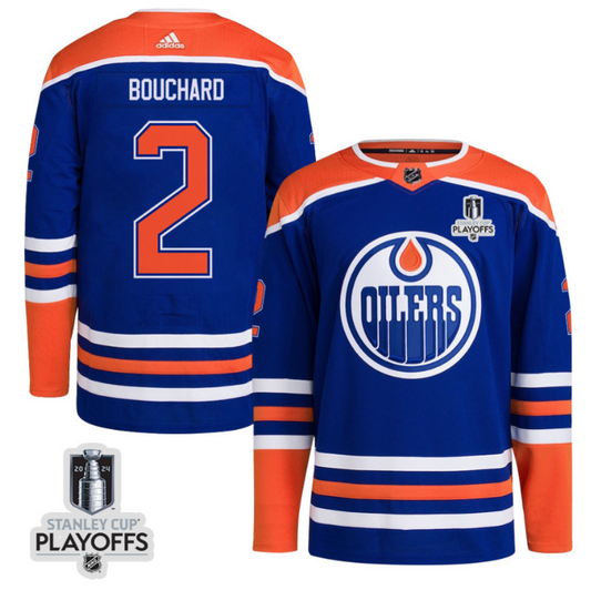 Evan Bouchard 2 Edmonton Oilers 2024 NHL Playoffs Patch Home Jersey - Men