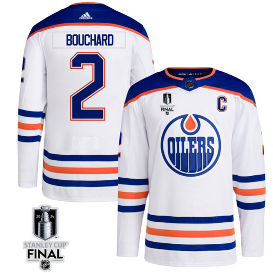 Evan Bouchard 2 Edmonton Oilers 2024 STANLEY CUP Final Away Jersey Men, White
