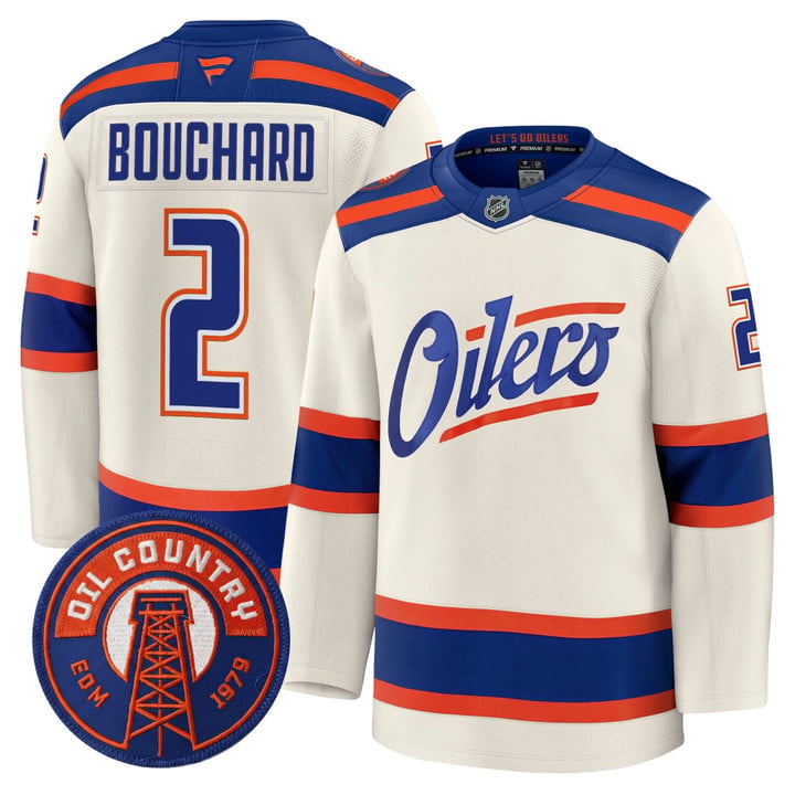 Evan Bouchard Jersey #2 Edmonton Oilers 2025 -2026 Premium All Stitched
