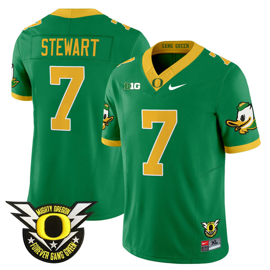 Evan Stewart Jersey #7 Oregon Ducks 2025 Vapor Limited V2 Stitched Green