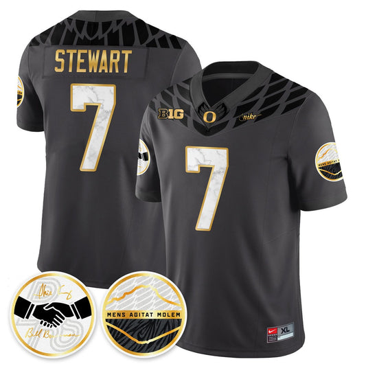Evan Stewart Jersey #7 Oregon Ducks 2025 Shoe Duck Stitched Black