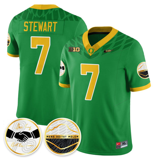 Evan Stewart Jersey #7 Oregon Ducks 2025 Shoe Duck Stitched Green
