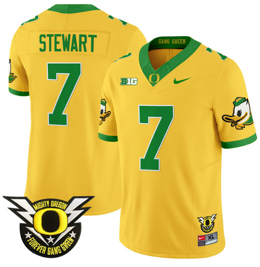 Evan Stewart Jersey #7 Oregon Duck Forever Gang Green Football Gold
