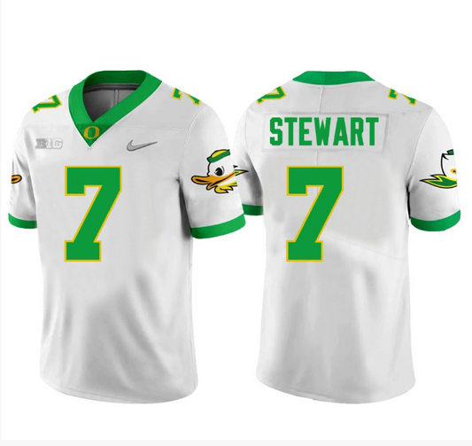 Evan Stewart Jersey #7 Oregon Ducks Football White