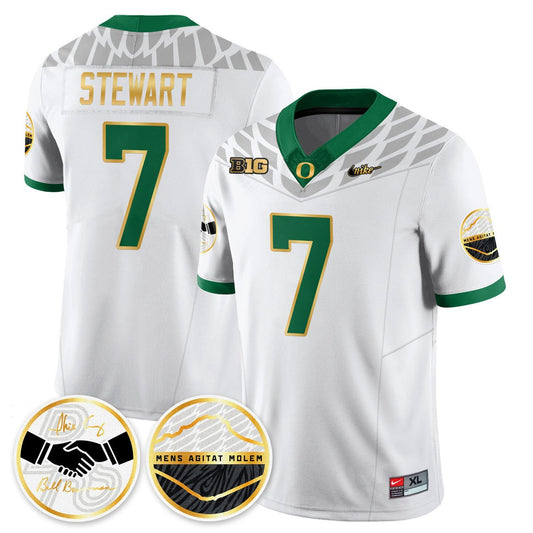 Evan Stewart Jersey #7 Oregon Ducks 2025 Shoe Duck Stitched White