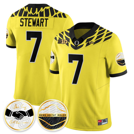 Evan Stewart Jersey #7 Oregon Ducks 2025 Shoe Duck Stitched Yellow
