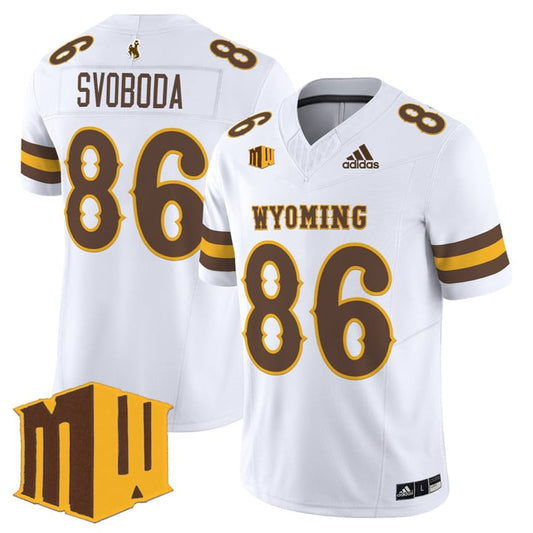 Evan Svoboda Jersey #86 Wyoming Cowboys 2025 Vapor Limited Stitched White