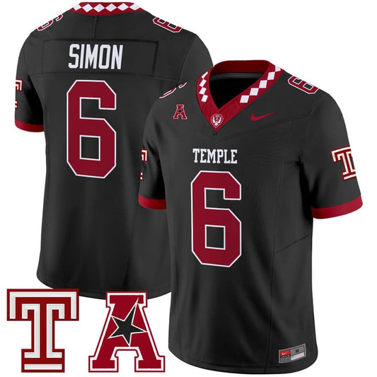 Evan Simon Jersey #6 Temple Owls 2025 Vapor Limited Stitched