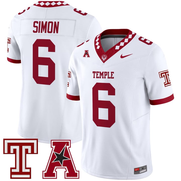 Evan Simon Jersey #6 Temple Owls 2025 Vapor Limited Stitched