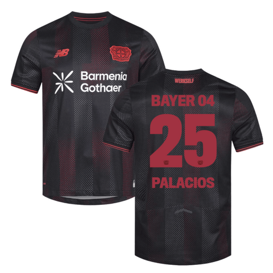 Exequiel Palacios 25 Leverkusen 2025-26 Home Match Jersey – Black