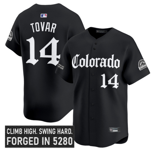 Ezequiel Tovar Jersey #14 Colorado Rockies Gothic Mile High Shadows Black