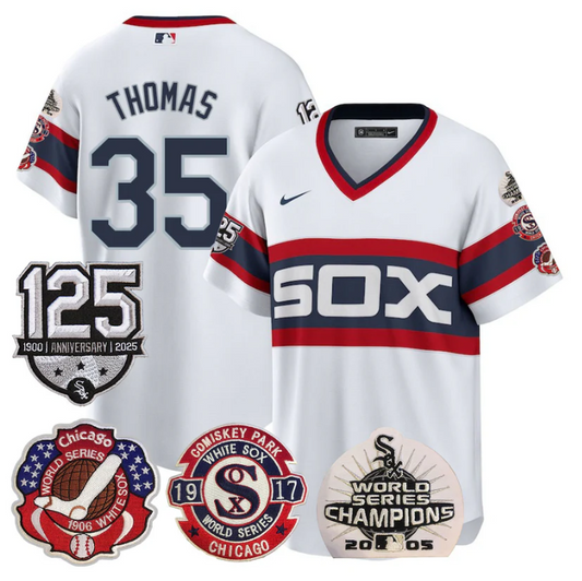 Frank Thomas Jersey #35 Chicago White Sox 125th Anniversary World Series Champions White 1983