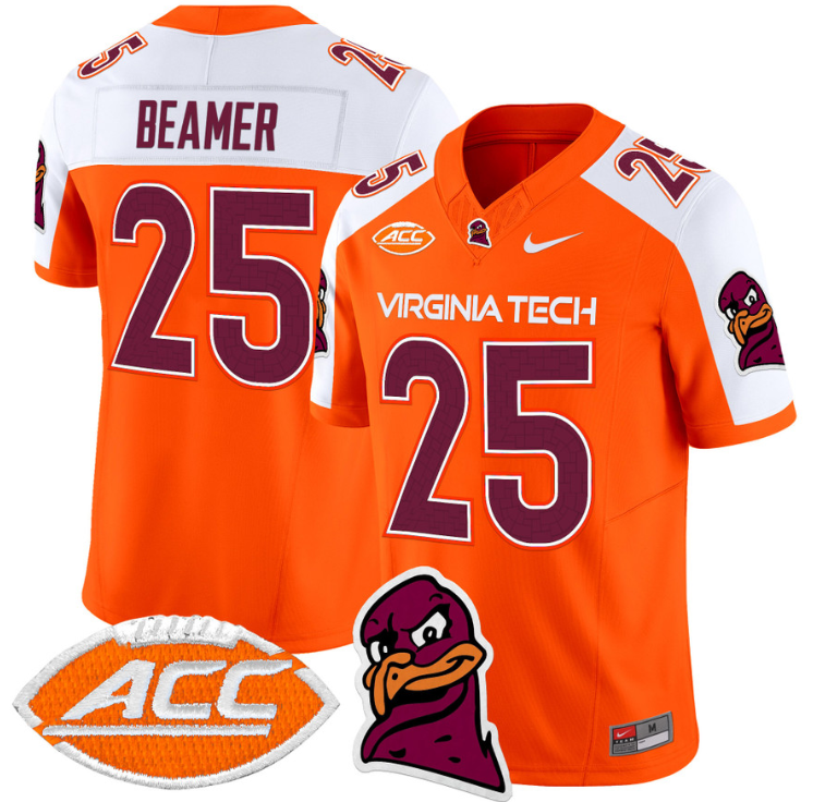 Frank Beamer Jersey #25 Virginia Tech Hokies Vapor Limited College Football Orange Alternate