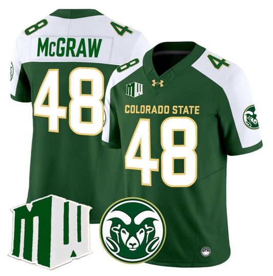 Fum McGraw Jersey #48 Colorado State Rams 2024 Stitched Green Alternate