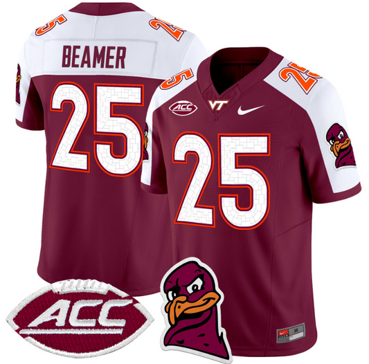 Frank Beamer Jersey #25 Virginia Tech Hokies Vapor Limited College Football Maroon Alternate