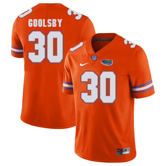 Florida Gators #30 DeAndre Goolsby NCAA Football Jersey Orange Logo Patch
