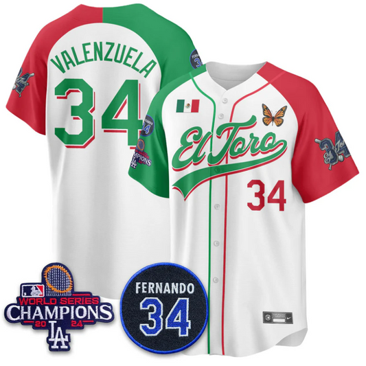 Fernando Valenzuela Jersey #34 Dodgers Mexican El Toro For 34 Stitched Alternate