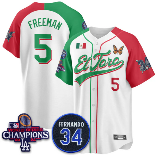 Freddie Freeman Jersey #5 Dodgers Mexican El Toro For 34 Stitched Alternate