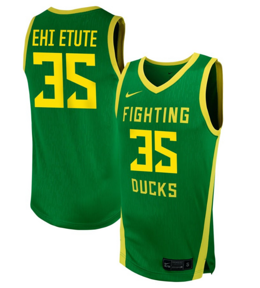 Faith Ehi Etute Jersey #35 Oregon Ducks NIL Basketball Green