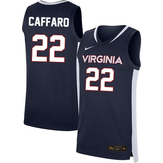 Francisco Caffaro Jersey #22 Virginia Cavaliers College Basketball Stitched Navy