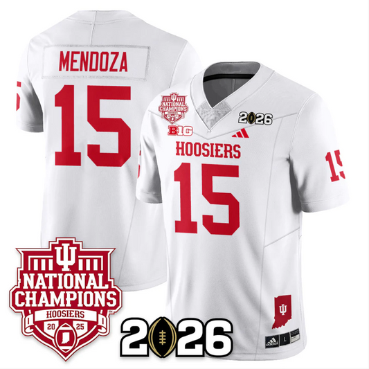 Fernando Mendoza Jersey #15 Indiana Hoosiers 2025 National Champions White