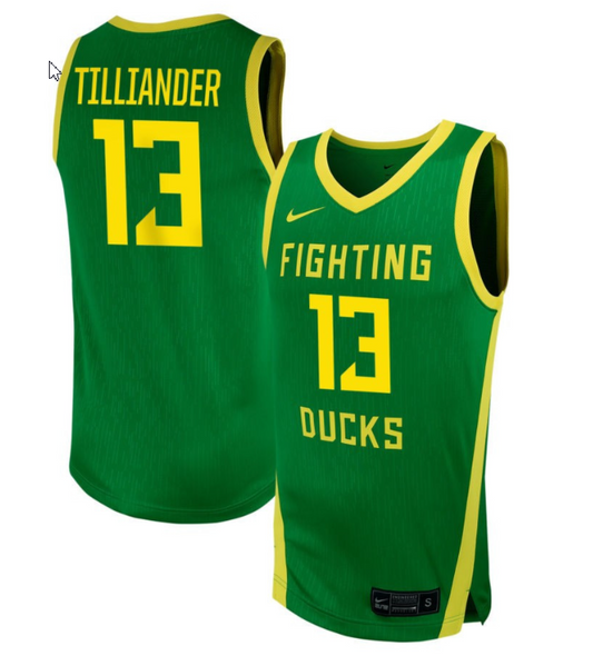 Filippa Tilliander Jersey #13 Oregon Ducks NIL Basketball Green