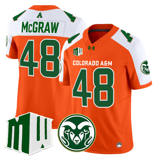 Fum McGraw Jersey #48 Colorado State Rams 2024 Stitched Orange Alternate